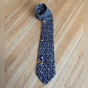 Vintage Mickey Mouse Black and White Patterned Tie